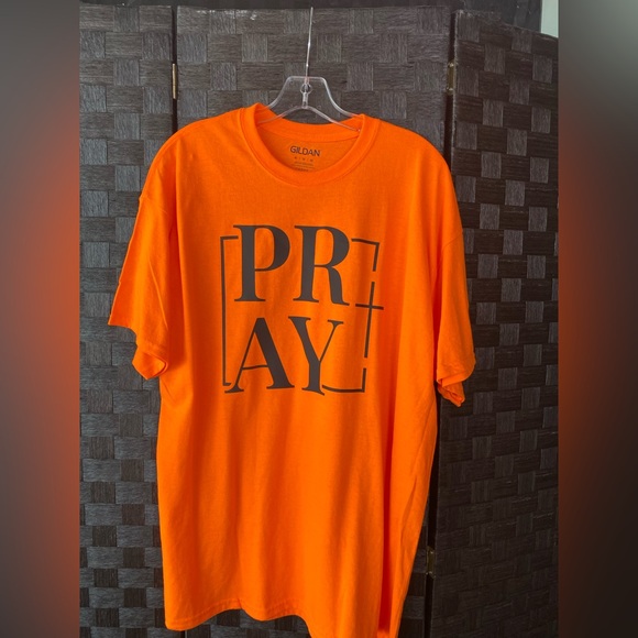 Dani Orange & Black Pray Short Sleeve Tee - Picture 2 of 6